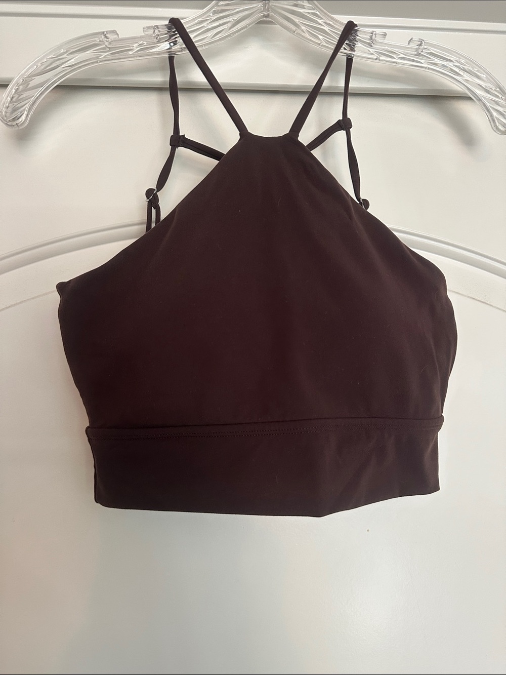 BuffBunny Brown Strappy Halter Crop Top